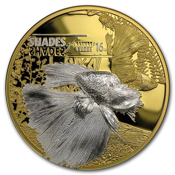 2016 Cook Islands Proof Silver $5 Shades of Nature Fighting Fish 2016 Cook Islands Proof Silver $5 Shades of Nature Fighting Fish